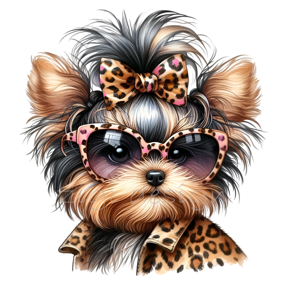 Shih Tzu Clipart, Leopard Bow Clip Art, 12 PNG Animal Print Cheetah Fur ...