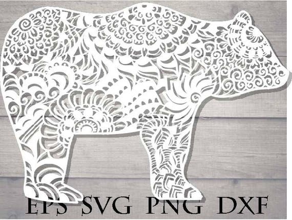 Download Zentangle bear svg mandala bear svg teddy bear svg file | Etsy