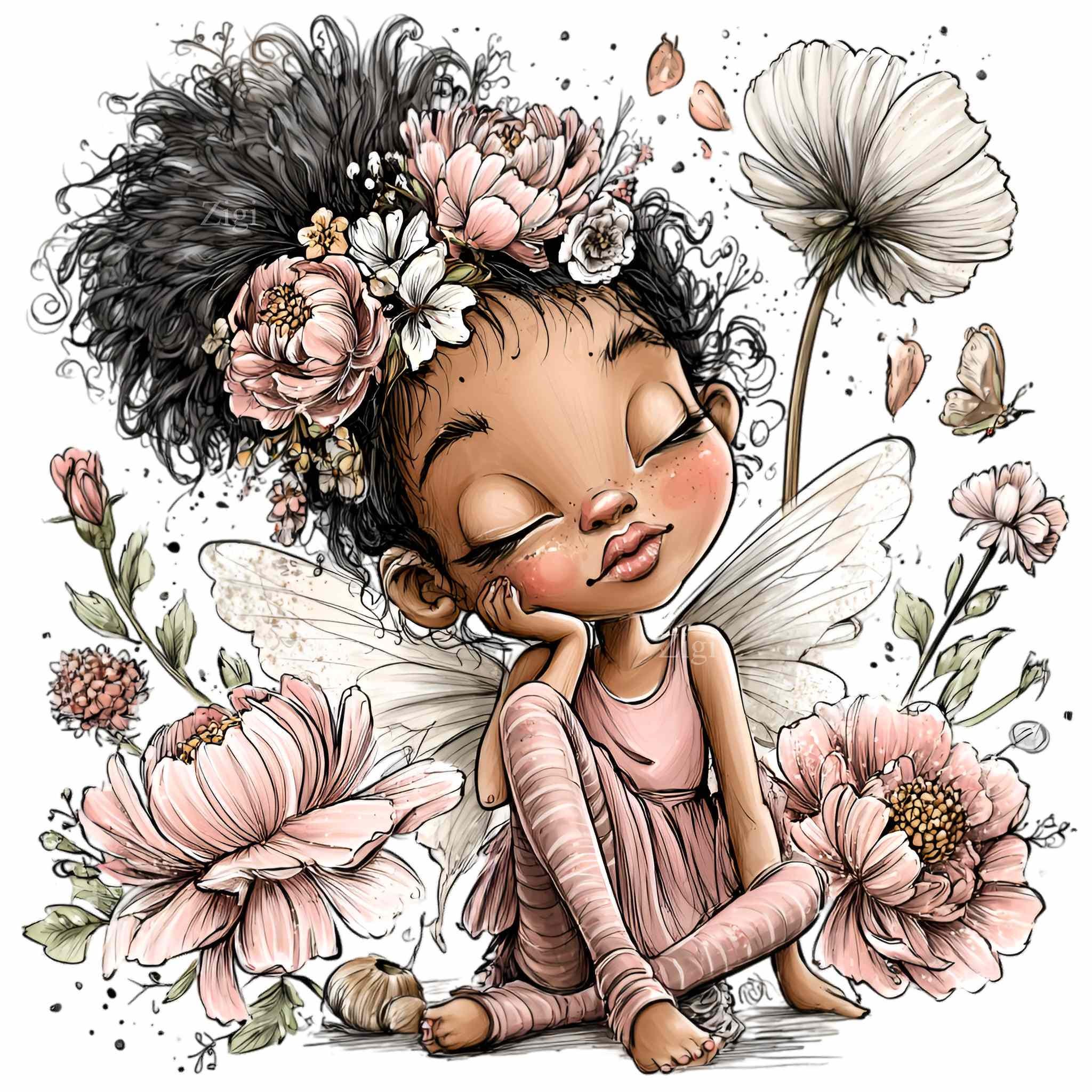 12 PNG Flower Fairy Clipart – Cute Fantasy PNG With Wings and Flowers ...