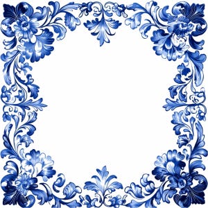 15 elegante blauwe barokke bloemenlijst png, sierlijke tegelrand clipart, vintage decoratief bloemenlijst voor uitnodigingen