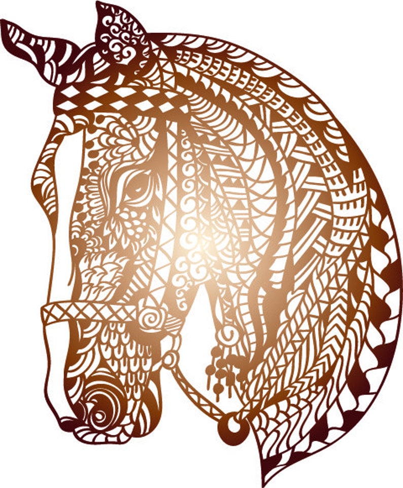 Download Mandala horse svg horse head svg animal zentangle svg | Etsy