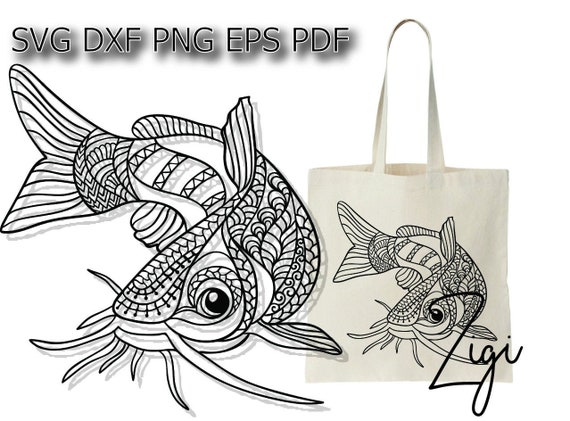 Download Catfish Fish Mandala Svg Freshwater Lake River Fishing Etsy