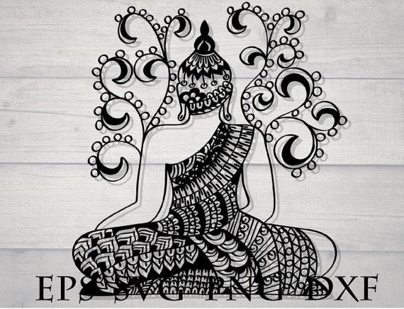 Download Zentangle Buddha Svg Mandala Flowers Svg Etsy