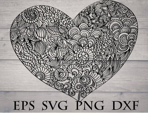 Download Heart Svg Mandala Svg Valentine Svg Intricate Svg Cricut Etsy