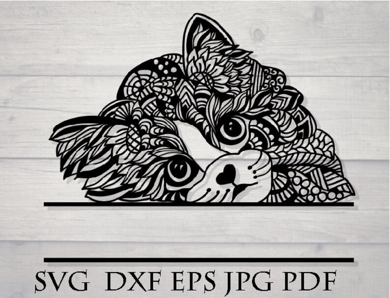 Download Cat monogram svg kitten head mandala svg png vector cut ...