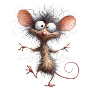 10 PNG Funny Mouse Clipart – Cute Rat PNG – Whimsical Cartoon Animal Illustration For Kids Crafts And Sublimation