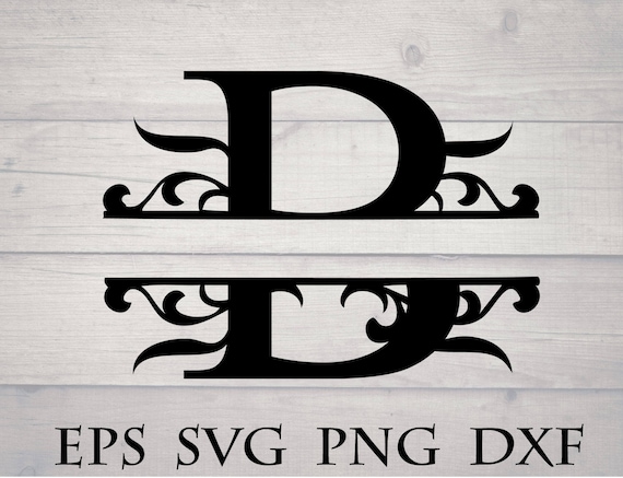 Download Monogram split letter svg divided initial B svg swirl | Etsy