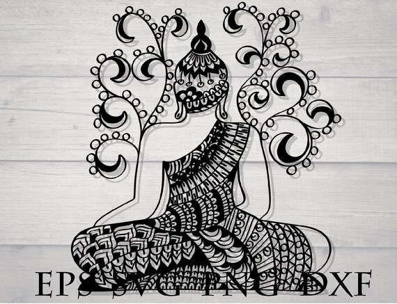 Download Zentangle Buddha Svg Mandala Flowers Svg Etsy