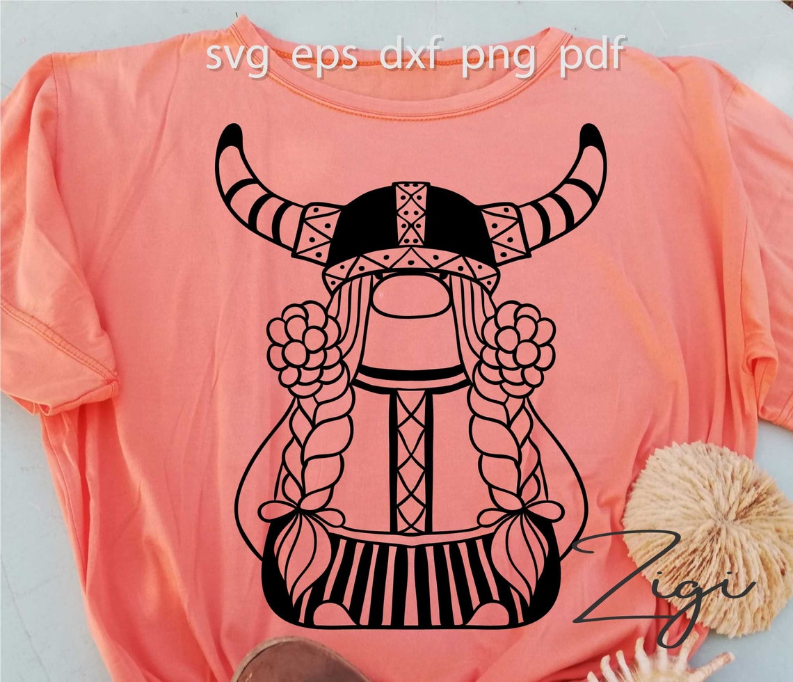 Download Girl gnome svg birthday viking hat party logo cricut house | Etsy