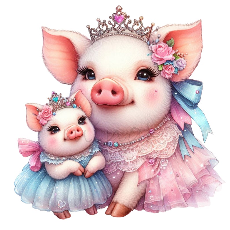 Princess Piglet 10 PNG Princess Pig Ballerina Clipart, Pink Tutu Sublimation - Etsy