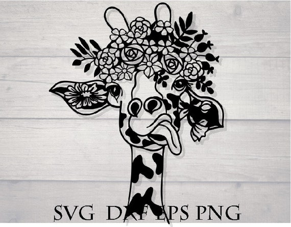 Download Giraffe Svg Giraffe Flower Svg Flower Crown Svg Animal Mandala Svg