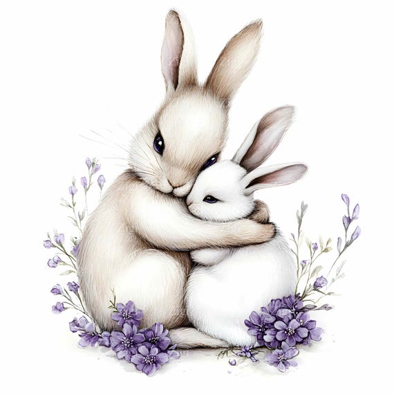 How To Draw Bunnies Hugging Step By Step