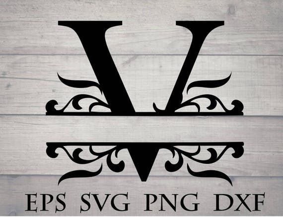 Download Split Initial Svg Split Letter V Monogram Svg Split Etsy