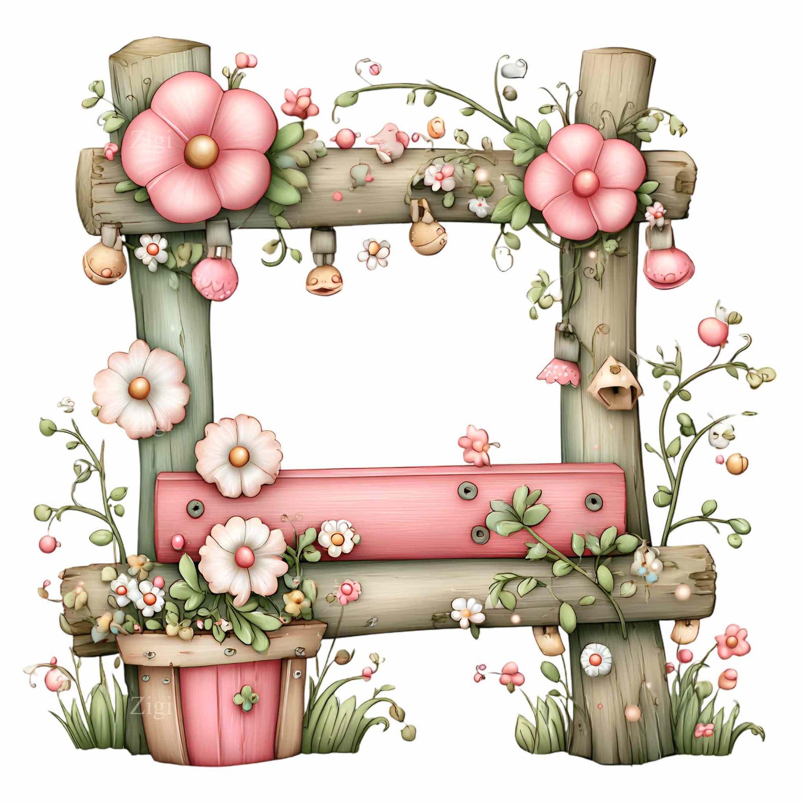 16 PNG Spring Frame Clipart – Floral PNG Border – Cute Pastel Art for ...
