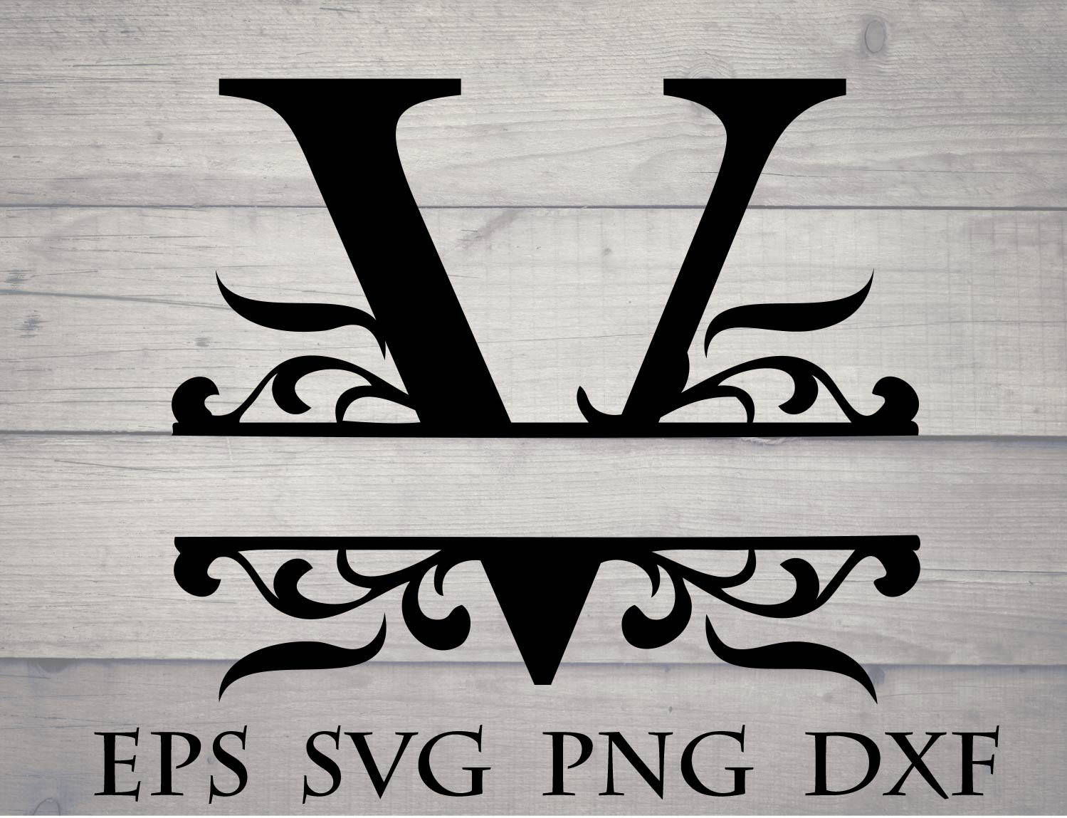 Download Split Initial Svg Split Letter V Monogram Svg Split Etsy