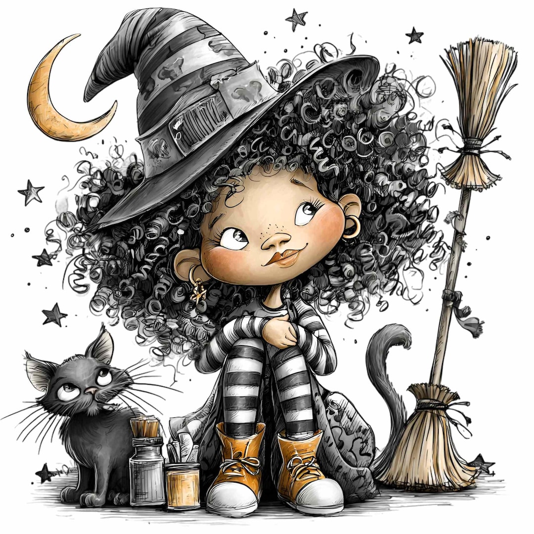 14 PNG Cute Witch Girl PNG – Halloween Clipart for Spooky Crafts, Fall ...