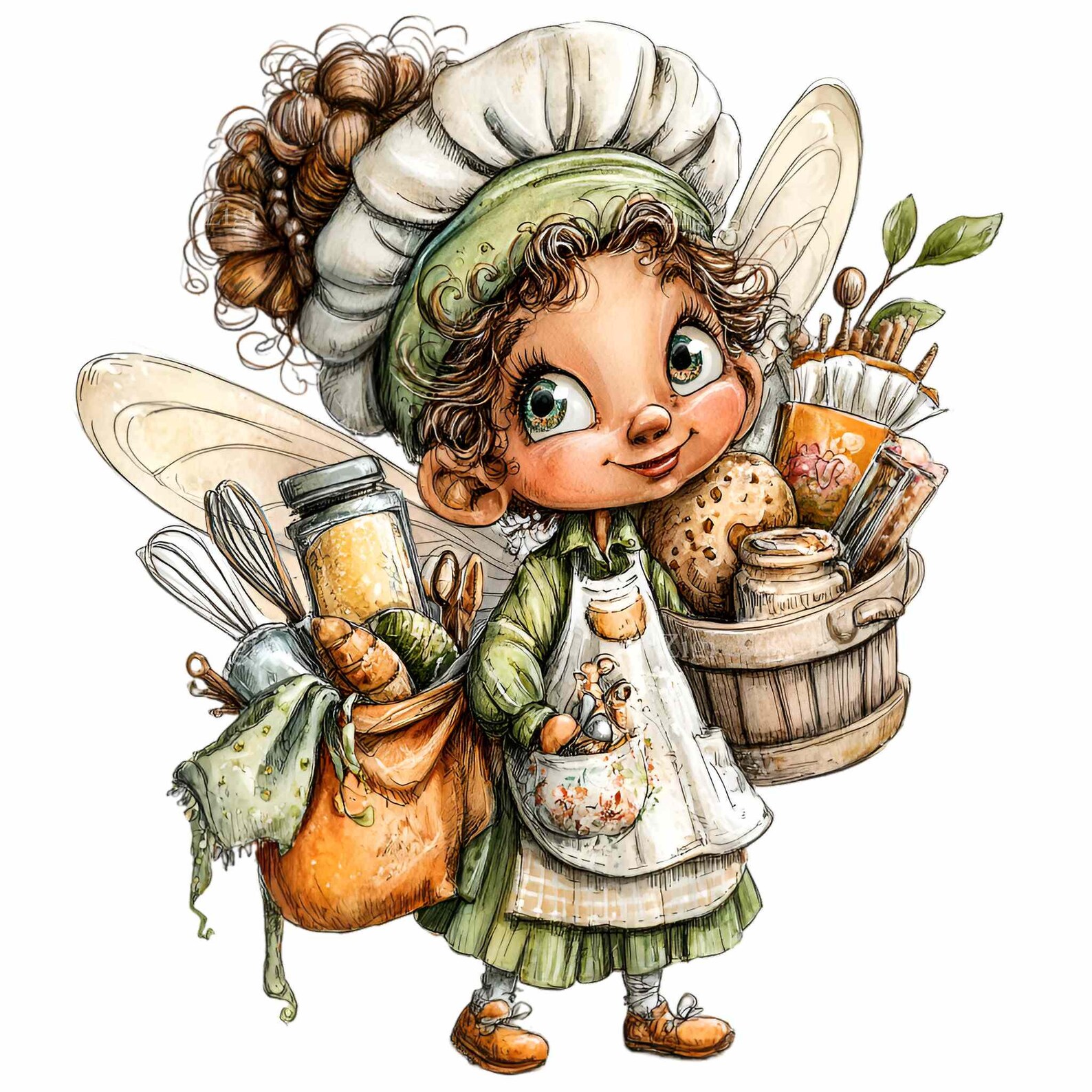 15 PNG Baking Girl Fairy, Pastry Chef Kitchen Illustration - Etsy