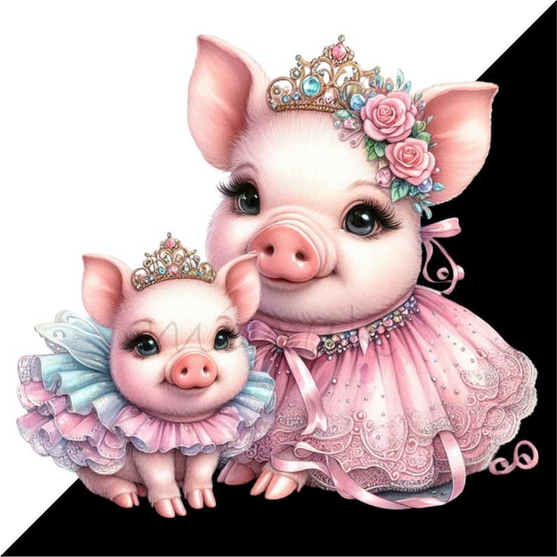 Princess Piglet 10 PNG Princess Pig Ballerina Clipart, Pink Tutu Sublimation - Etsy