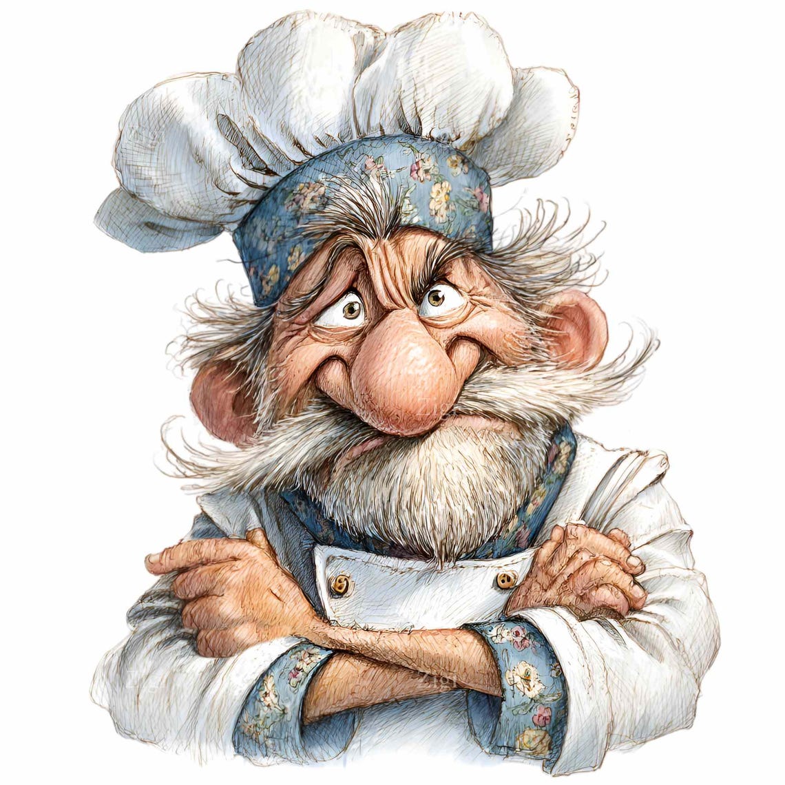 Silly Chef Graphics 16 PNG Grumpy Chef Clipart, Funny Cook Sublimation, Italian Baker ...