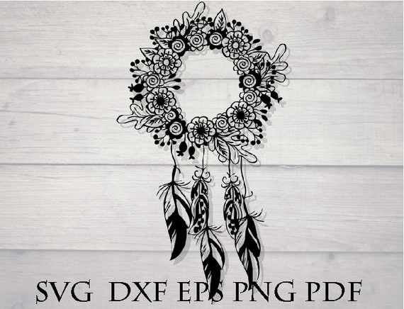 Boho wreath svg floral wreath svg | Etsy