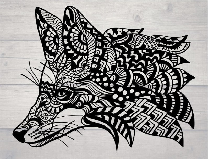 Fox Mandala Svg Zentangle Animal Fox Svg for Cricut Tribal - Etsy