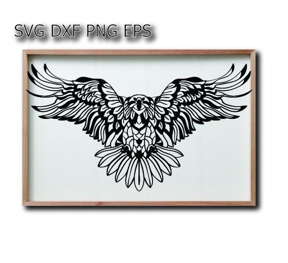 Download Eagle Svg Dxf Bald Mandala Flying Cut File Silhouette Etsy