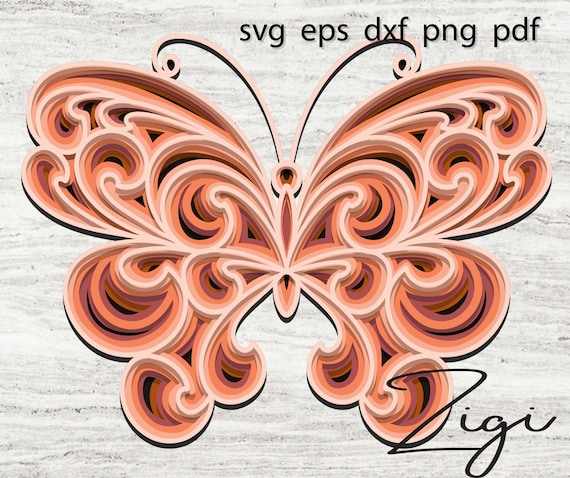 Download 3D layered mandala svg butterfly svg | Etsy