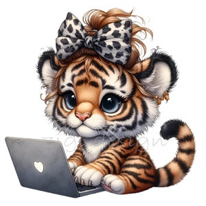 Clip Art de tigre, imágenes prediseñadas de arco con estampado de leopardo, 10 PNG café con estampado de piel de guepardo, camisa escolar para niños maestros, vaso de taza de sublimación