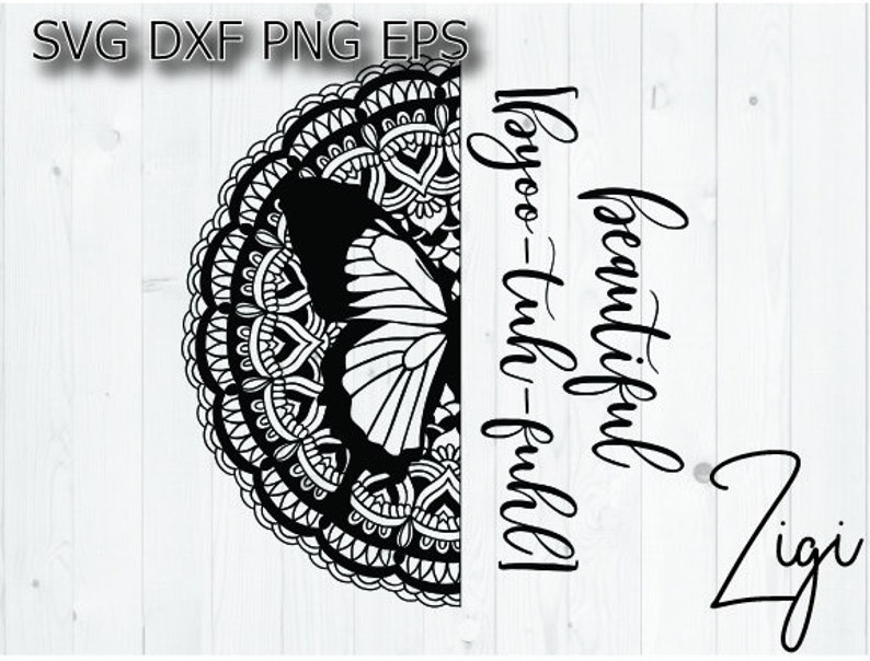 Download Beautiful svg mandala svg butterfly svg half mandala svg | Etsy