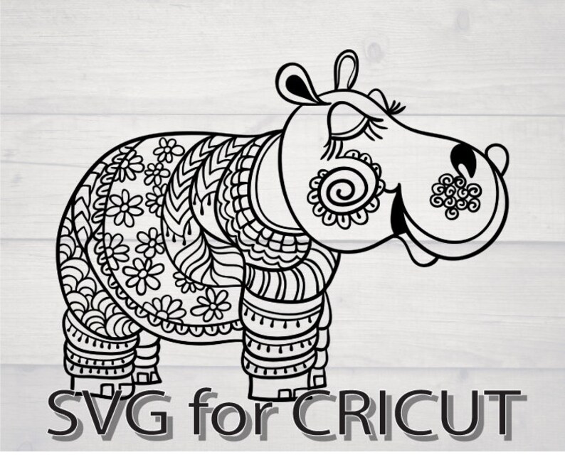 Download Hippo svg baby hippo svg hippopotamus svg clipart cute ...
