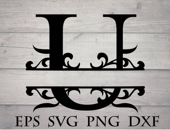 Download Monogram split initial svg divided initial U svg split | Etsy