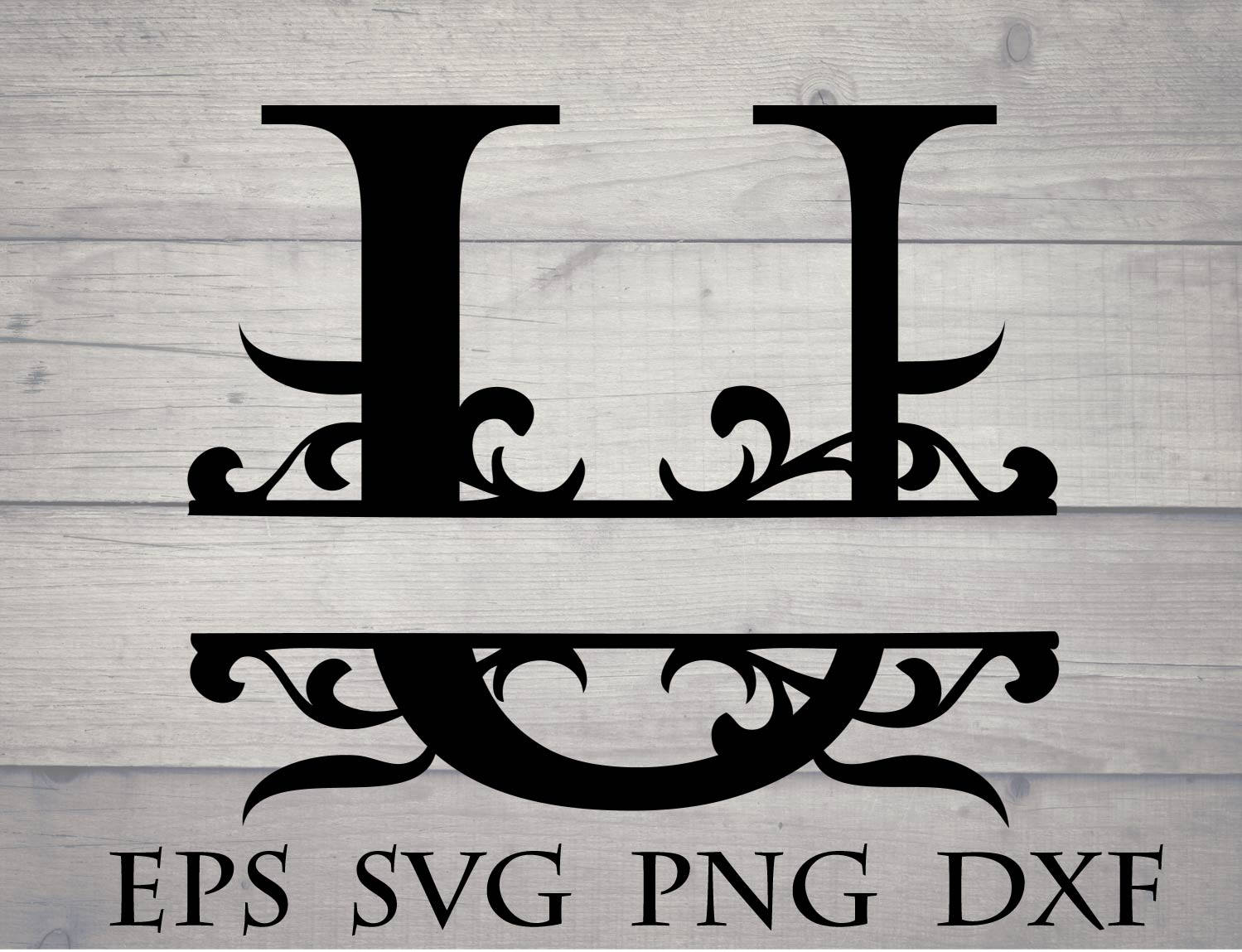 Download Monogram split initial svg divided initial U svg split | Etsy