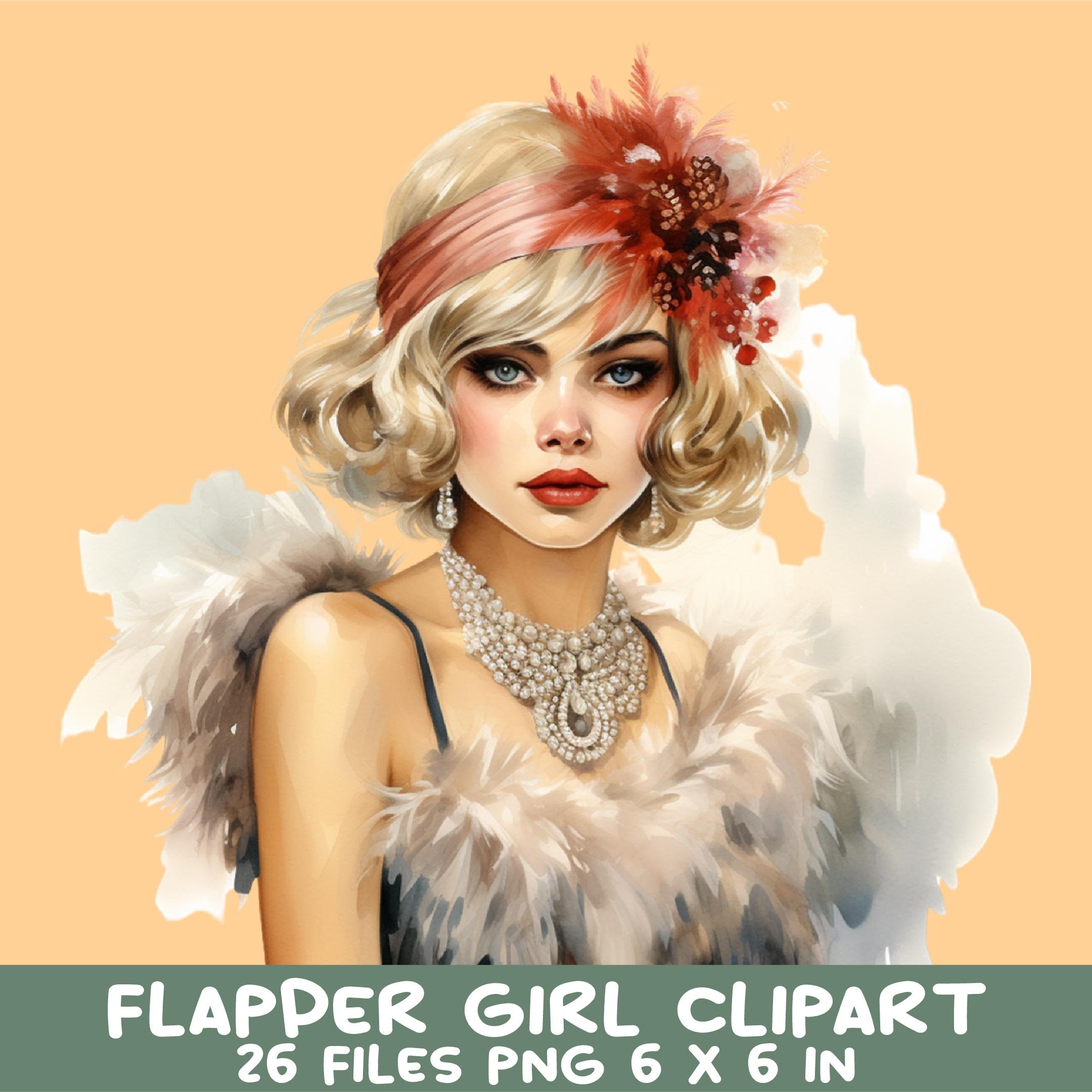 26 PNG 1920s Flapper Girl Clipart, Art Deco Women - Etsy