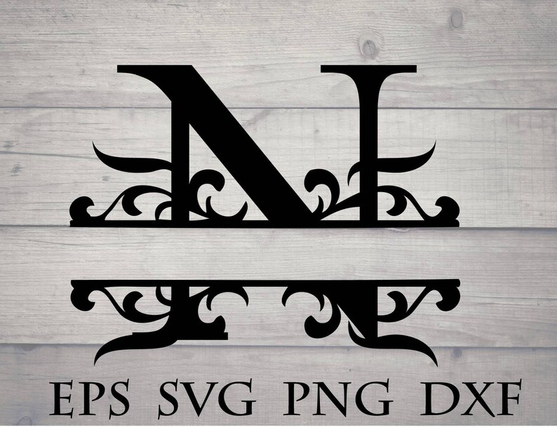 Download Split initial svg split letter N monogram svg split | Etsy