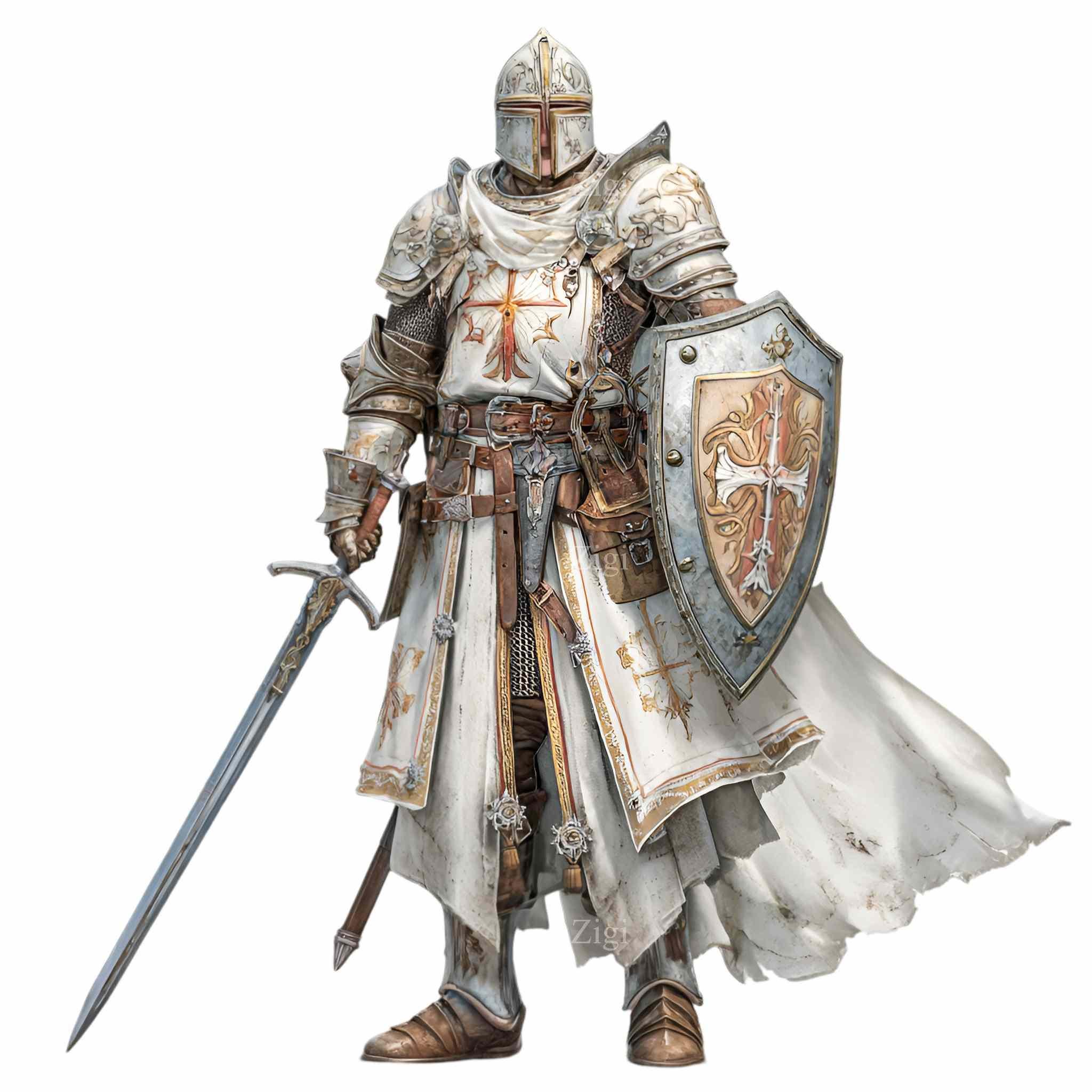 16 PNG Knight Templar Crusader Sublimation, Medieval Warrior Armor ...