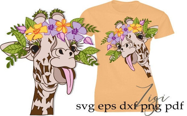 Download Baby Giraffe Clipart Baby Giraffe Svg Flower Crown Svg Etsy