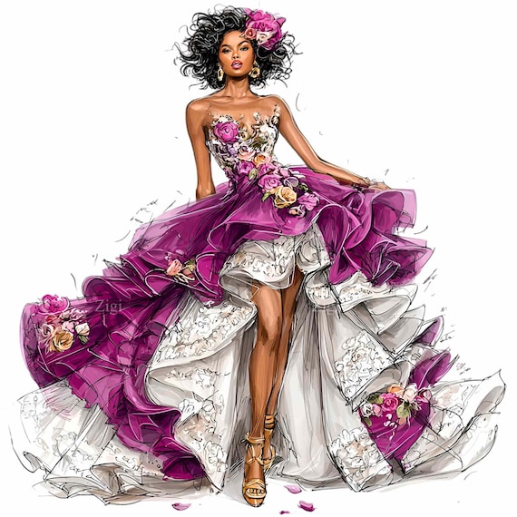 fashion dress images download 12 PNG Fashion Illustration Clipart – Magenta Dress – Elegant Woman Digital  Download for Wall Art, Stickers, Sublimation, Scrapbook, Crafts