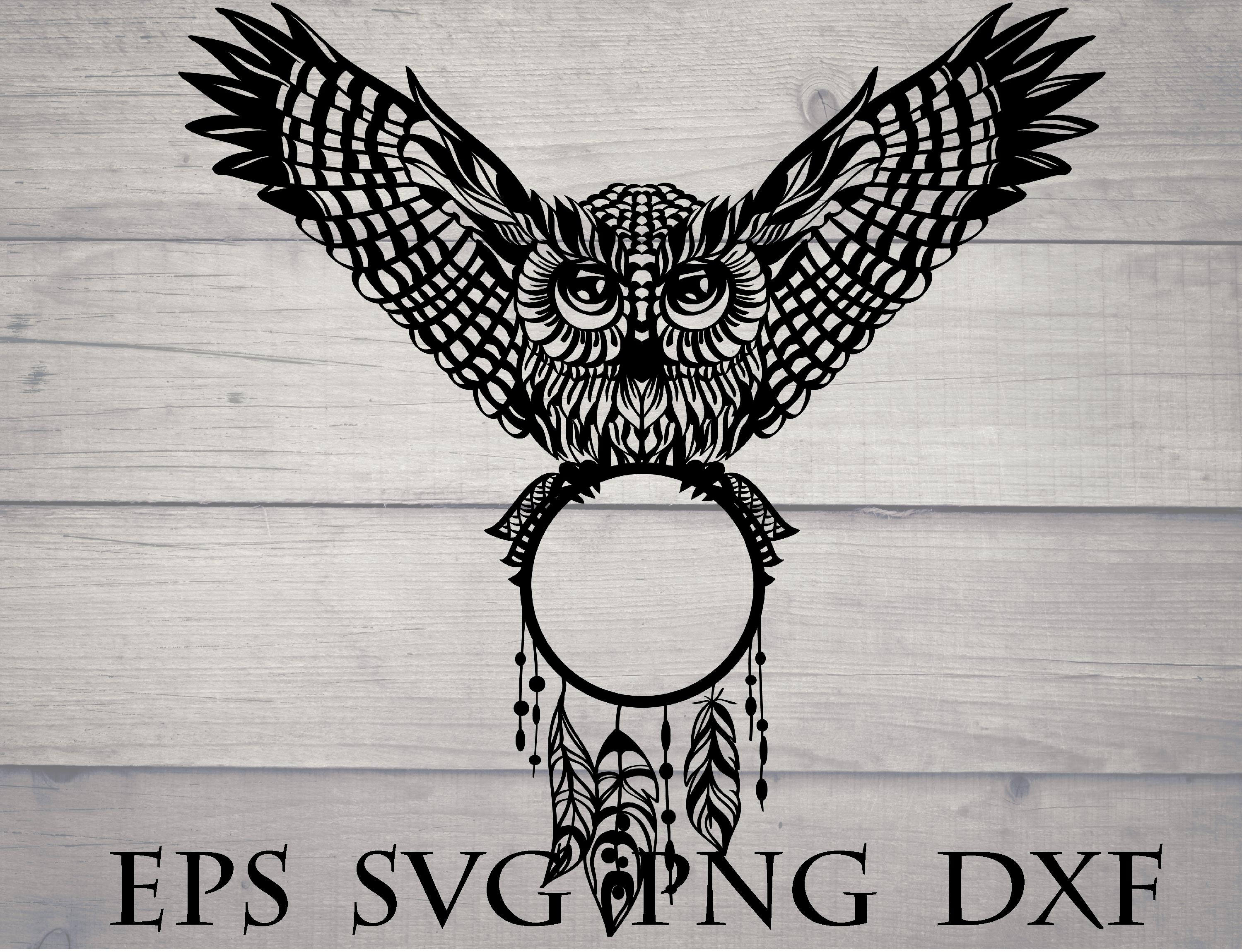Download Owl circle monogram mandala svg file for cricut | Etsy