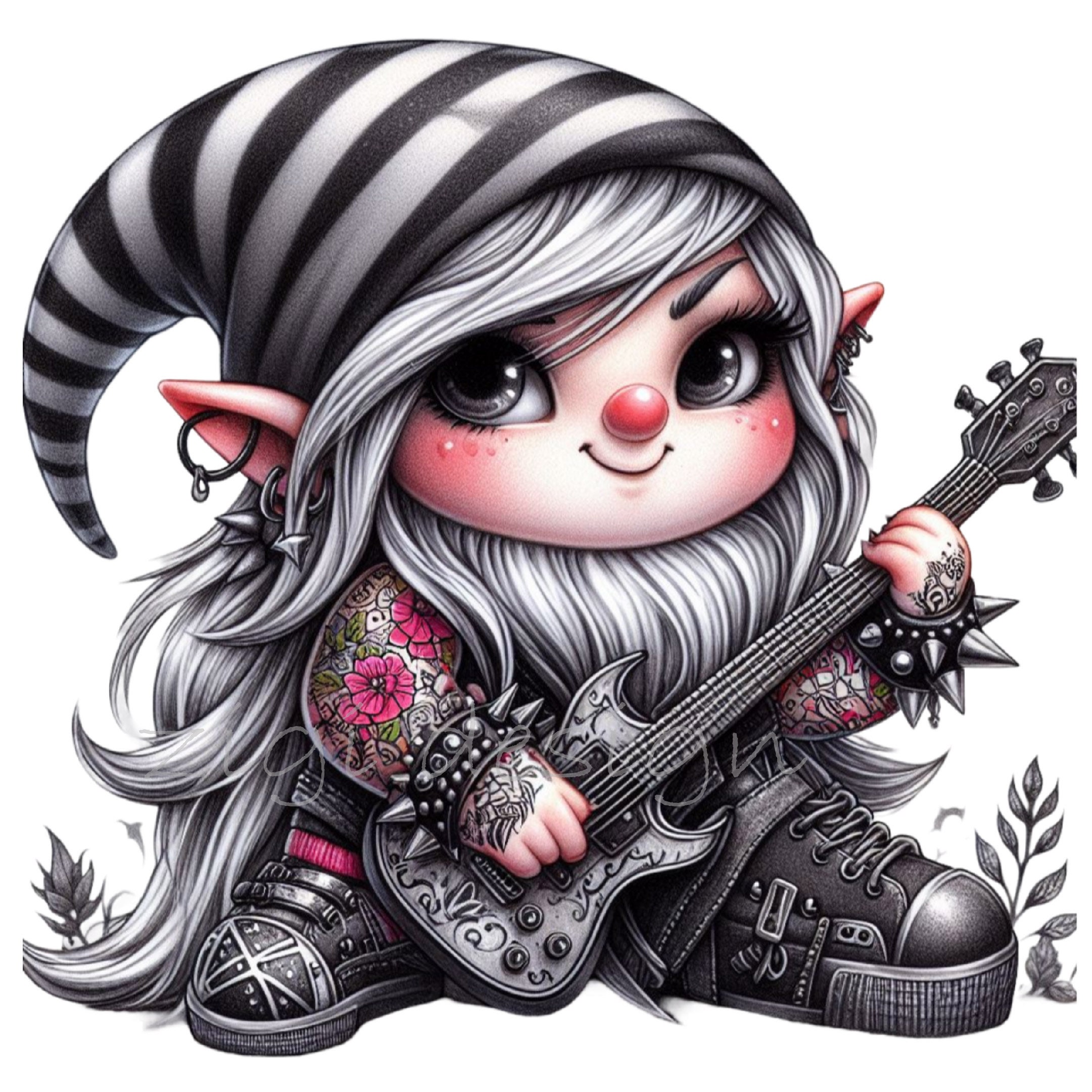 18 PNG Rocker Elf Clipart, Pink Girl Motorcycle Tattooed Fairy Biker - Etsy