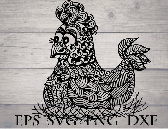 Download Hen Mandala Svg Chicken Zentangle Farm Shirt Baby Lover Etsy