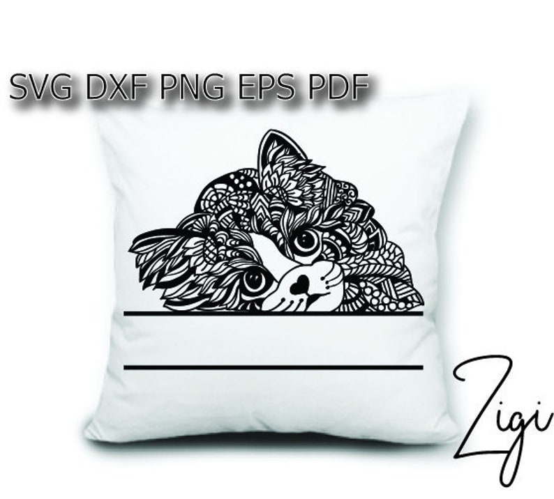 Download Cat monogram svg kitten head mandala svg png vector cut ...