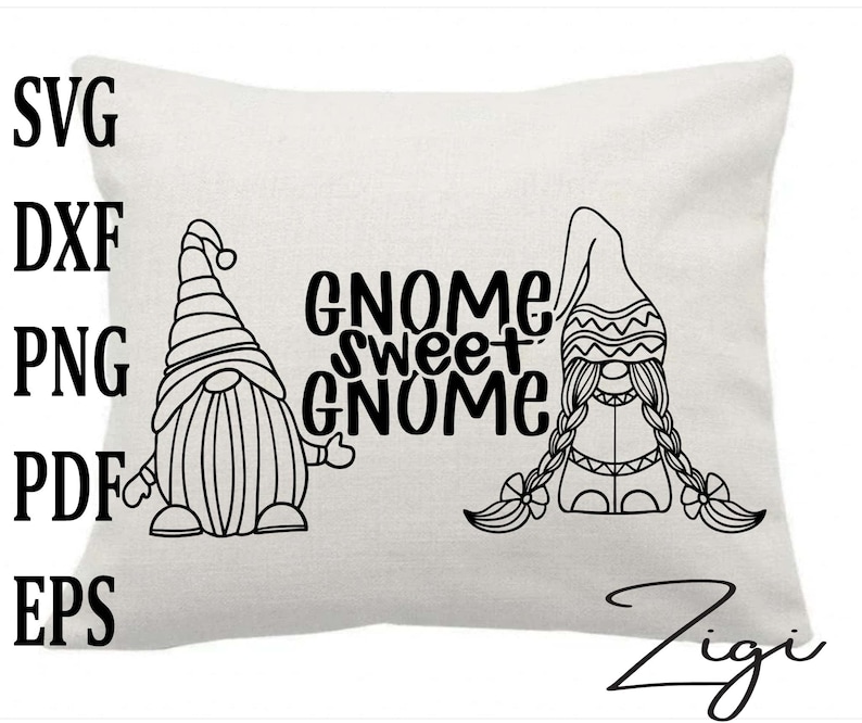 Download Gnome sweet gnome svg pillow holidays gnome drawing svg ...