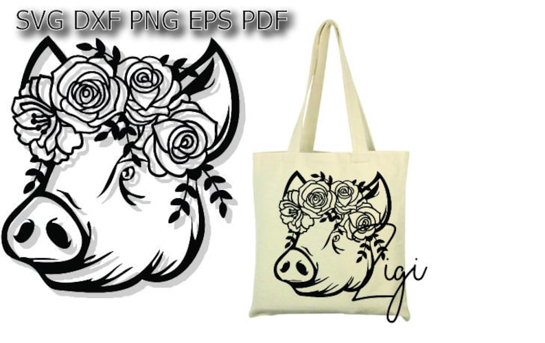 Download Floral Pig Svg Pig Flower Crown Svg Pig Farm Mom Shirt Svg Etsy