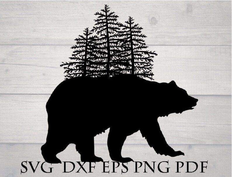 Download Bear svg intricate svg pine tree svg bear silhouette black ...