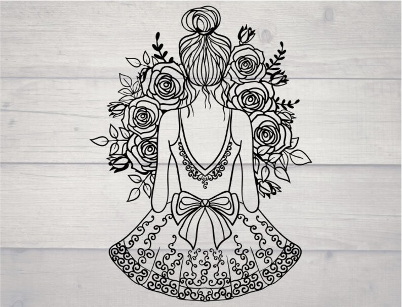 Download Girl With Flower Svg Little Lady Svg Model Girl Svg It S My Birthday Svg Eps Dxf Png