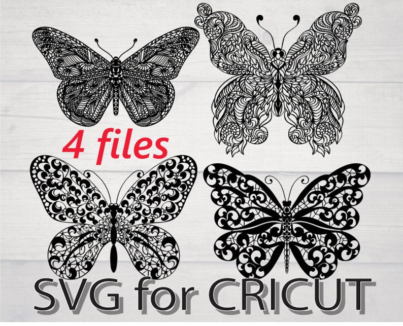 Zentangle Butterfly Svg Mandala Svg Etsy