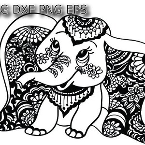 Download Elephant Mandala Svg Baby Elephant Svg Etsy PSD Mockup Templates