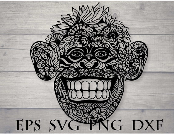 Download Monkey mandala svg eps dxf png | Etsy