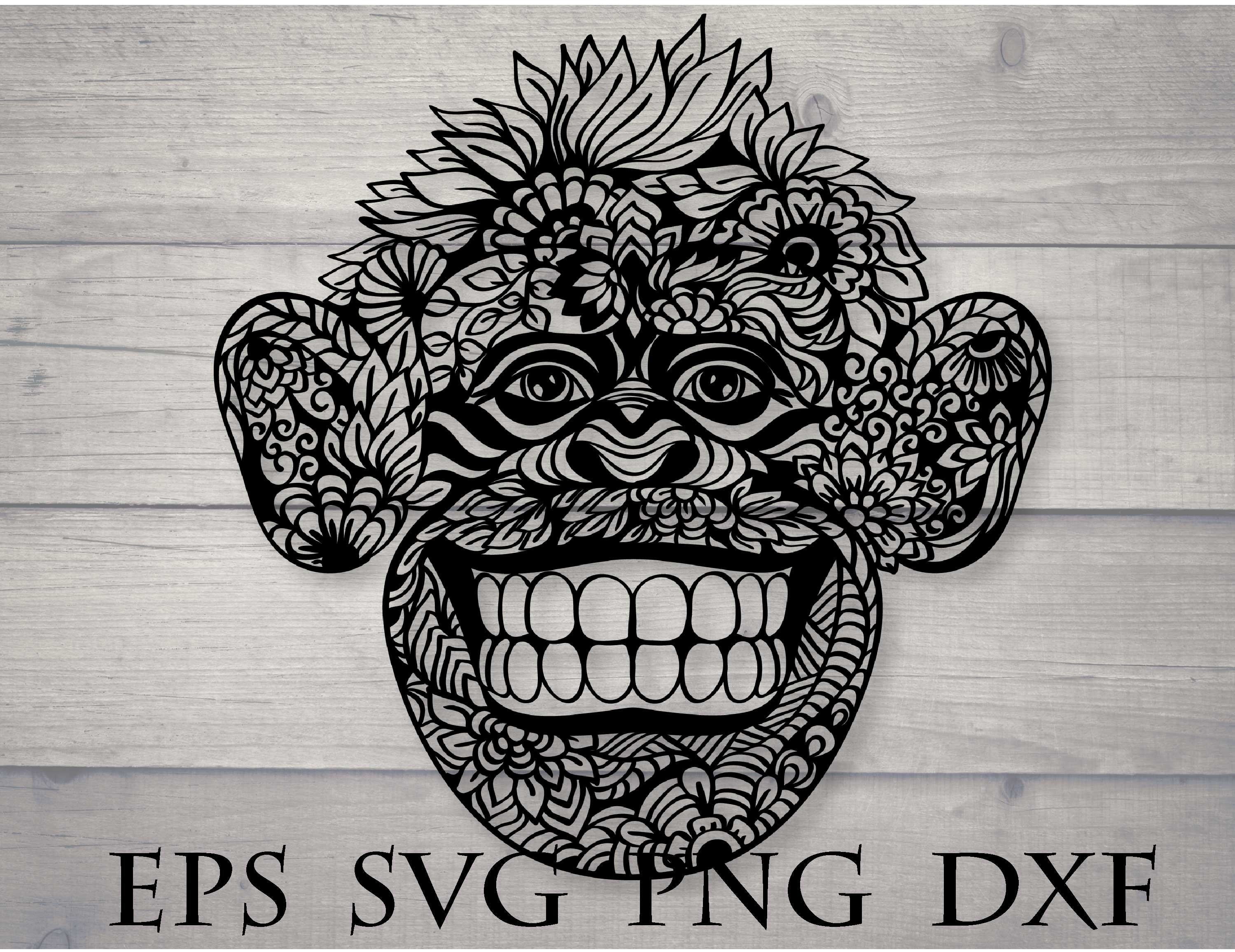 Download Monkey mandala svg eps dxf png | Etsy