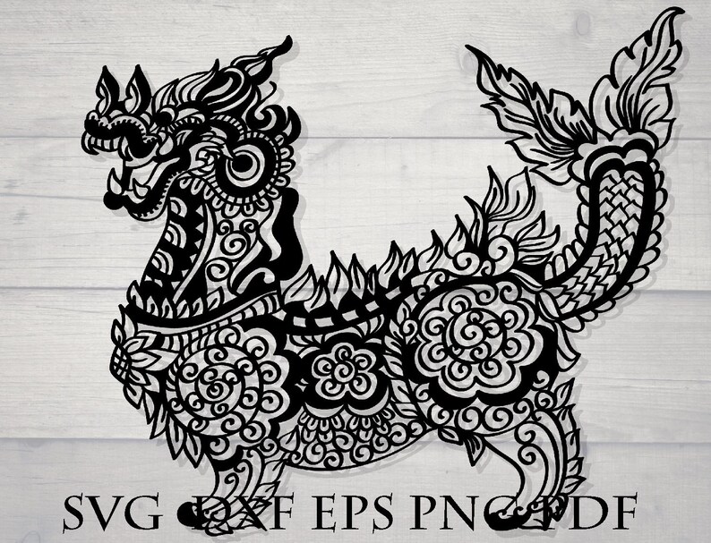 Download Dragon Svg Mandala Svg Animal Zentangle Svg Clipart Etsy